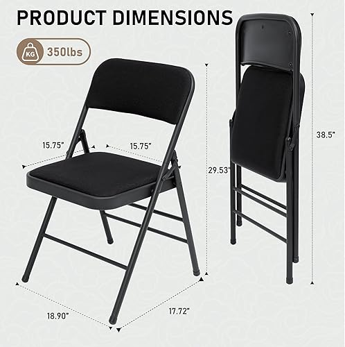 Miniatura 2 de SEALAMB Sillas plegables (negro, 5 piezas-silla plegable de plástico)