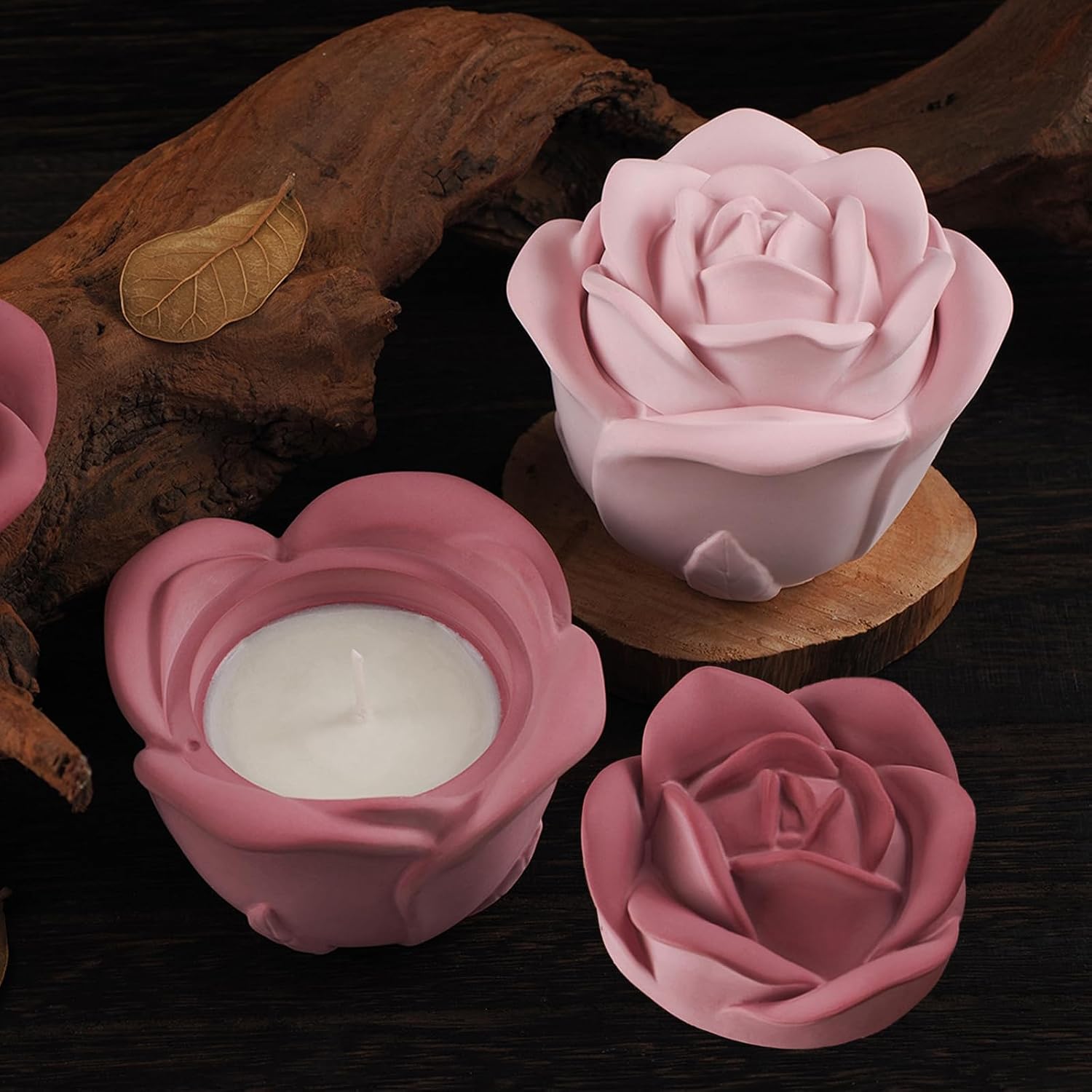 Wehous 3D Rose Box Mold with Lid, Flower Jar Bowl Resin Mold Silicone, Unique Candle Holder Container Storage Silicone Molds for Epoxy Resin, DIY Jewelry Trinket Holder Concrete Cement Craft Decor image 2