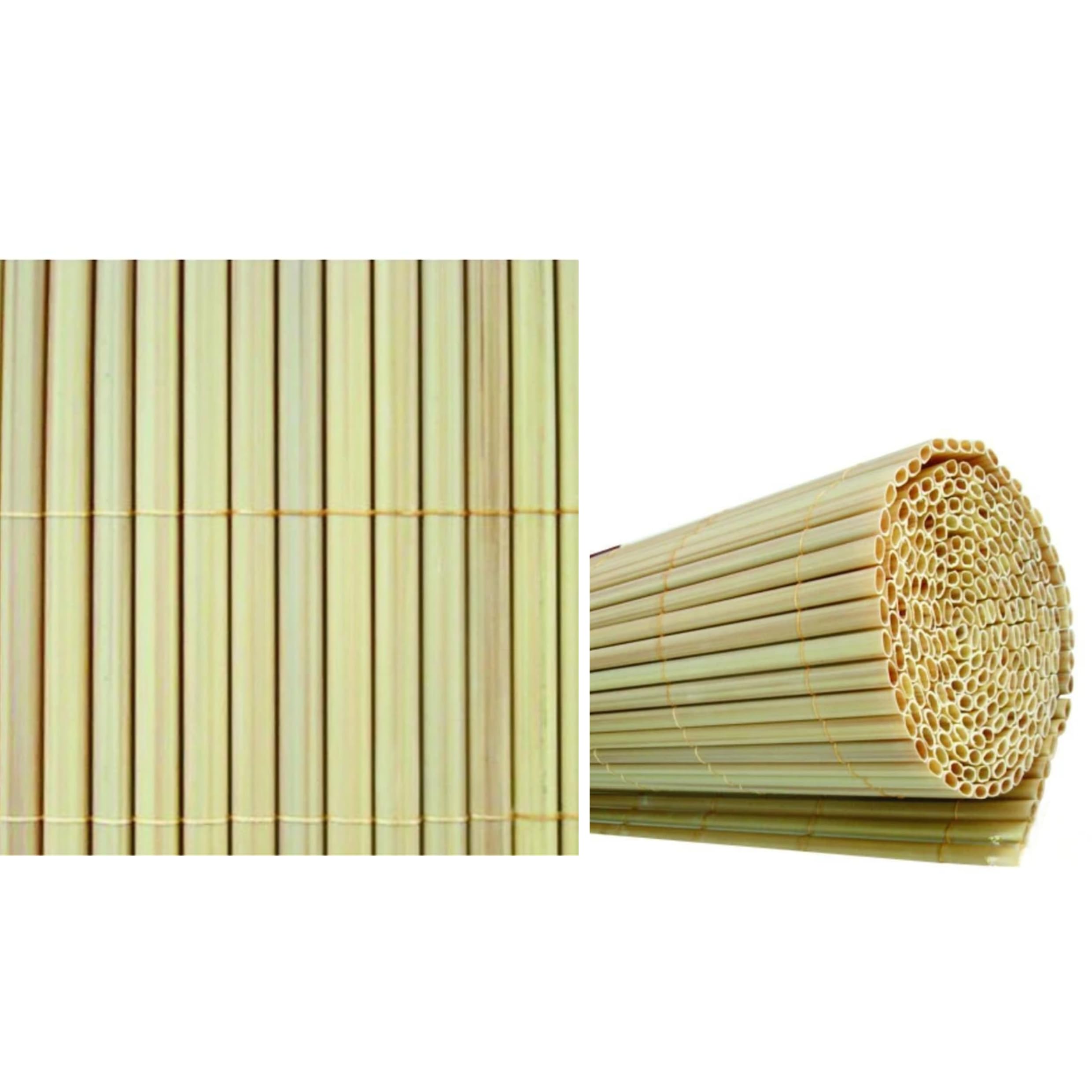Arella in Pvc Canniccio Recinzione Frangivista Effetto Bamboo con Cordino in Nylon Ideale per Esterno, Giardino,Terrazzo,Balcone (Effetto Bamboo, 100x300 cm)