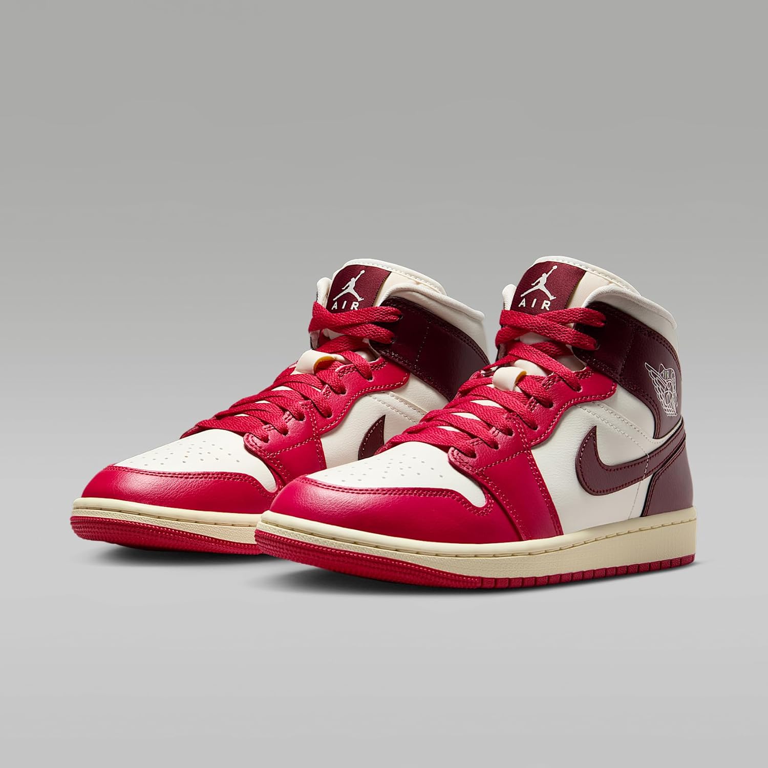 Air Jordan 1 Mid Women's Shoes (Sail/Mystic Hibiscus/Coconut Milk/Dark Team Red) Size 8.5