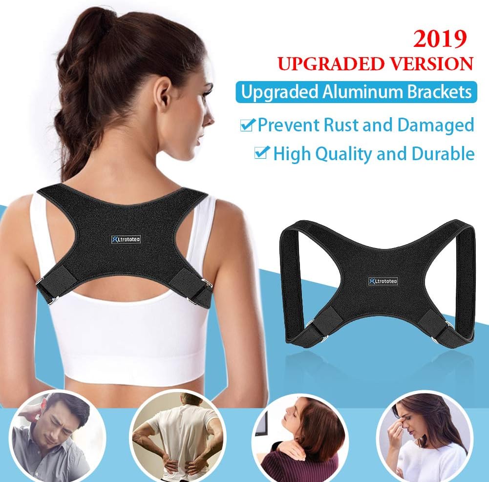 Ltrototea Back Posture Corrector for Women & Men - Back Brace Posture Corrector - Corrects Slouching, Hunching & Bad Posture - Lower Upper Shoulder Neck Pain - Clavicle Support Brace