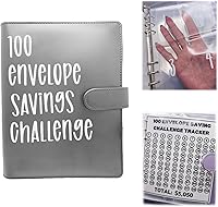 Vista 9 de Carpeta para desafíos de 100 sobres Una manera fácil y divertida de ahorrar dinero, kit de caja de desafíos de ahorro de efectivo, carpeta
