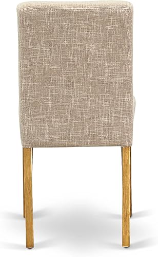 Miniatura 9 de East West Furniture ANAB3-OAK-04 - Juego de comedor de 3 piezas para espacios pequeños que contiene una mesa de comedor redonda con pedestal y 2