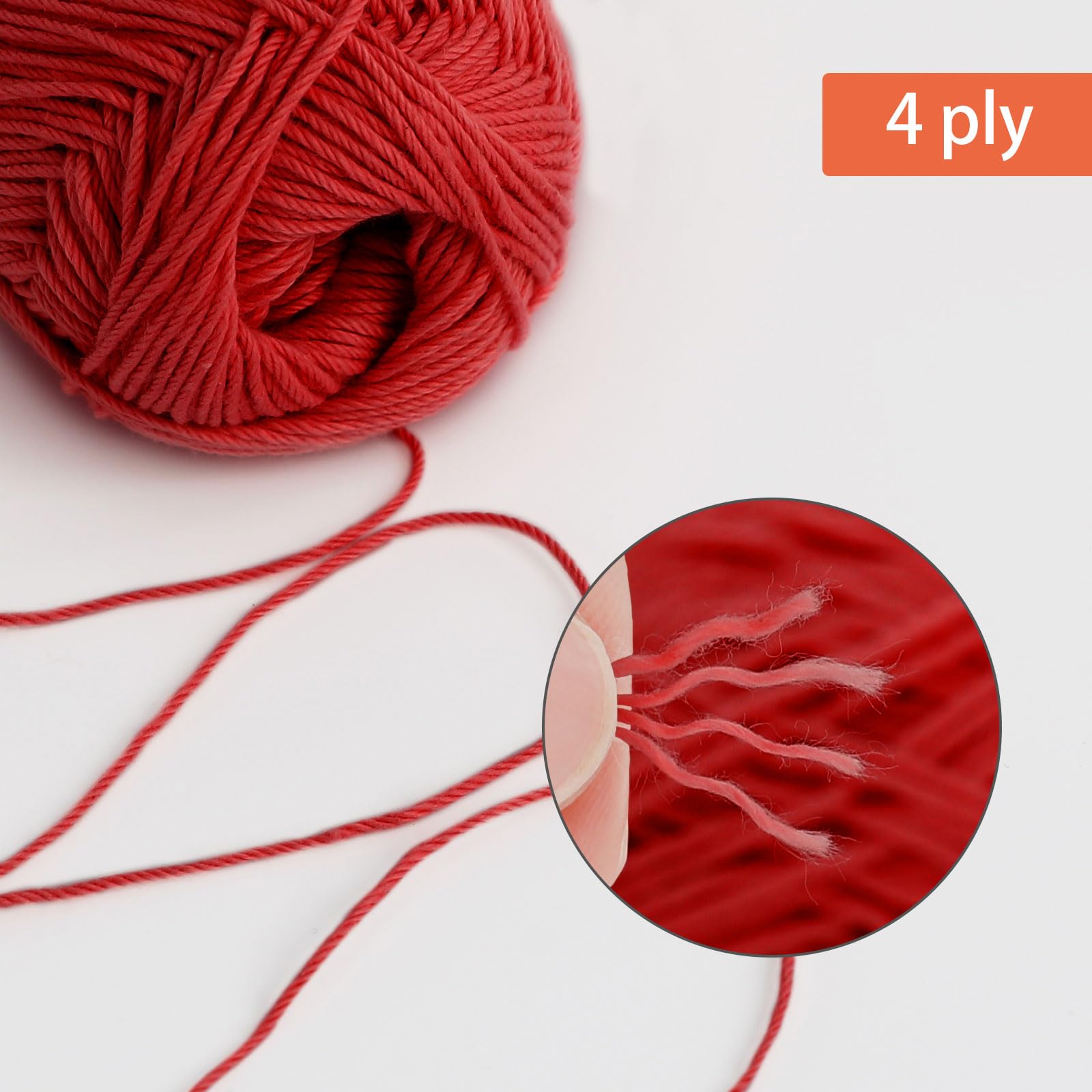 Pretty Jolly 4 Skeins Soft Baby Yarn, 100% Cotton, Crochet & Knitting, 4 Ply, Fingering Weight - Image 3