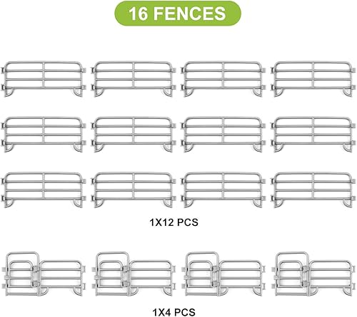 Miniatura 5 de Volnau Juego de 16 piezas de accesorios para valla de caballo, figuras de granja, figuras de animales de granero para niños pequeños, juego