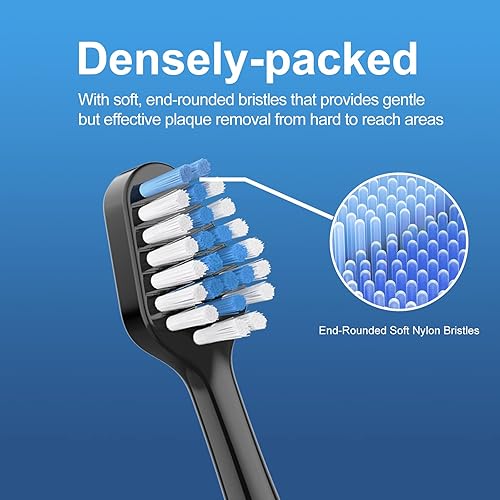 Miniatura 5 de Cabezales de repuesto para cepillo de dientes Waterpik Complete Care 5.09.0 (WP-861CC-01), STRB-5WB, paquete de 5, color negro