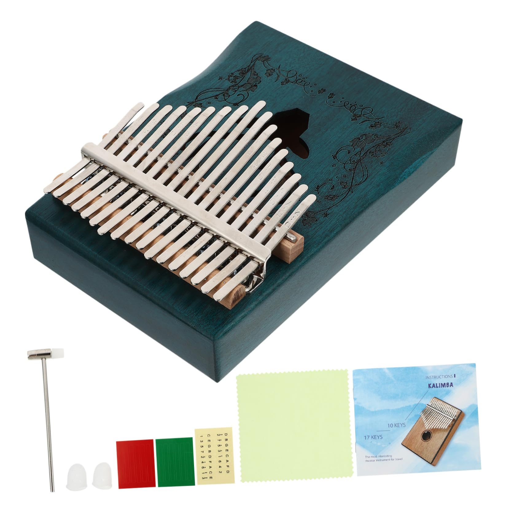 Beaupretty Pianoforte Dita Tasti in Legno Kalimba Portatile Motivo Cervo Decorativo per Casa Strumento Musicale per Principianti Ragazza e Adulti