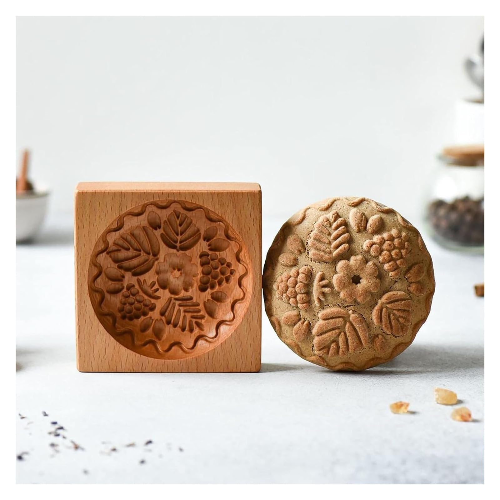 Molde para galletas, Moldes, molde tallado, sello en forma de corazón, estampado relieve, cortadores galletas