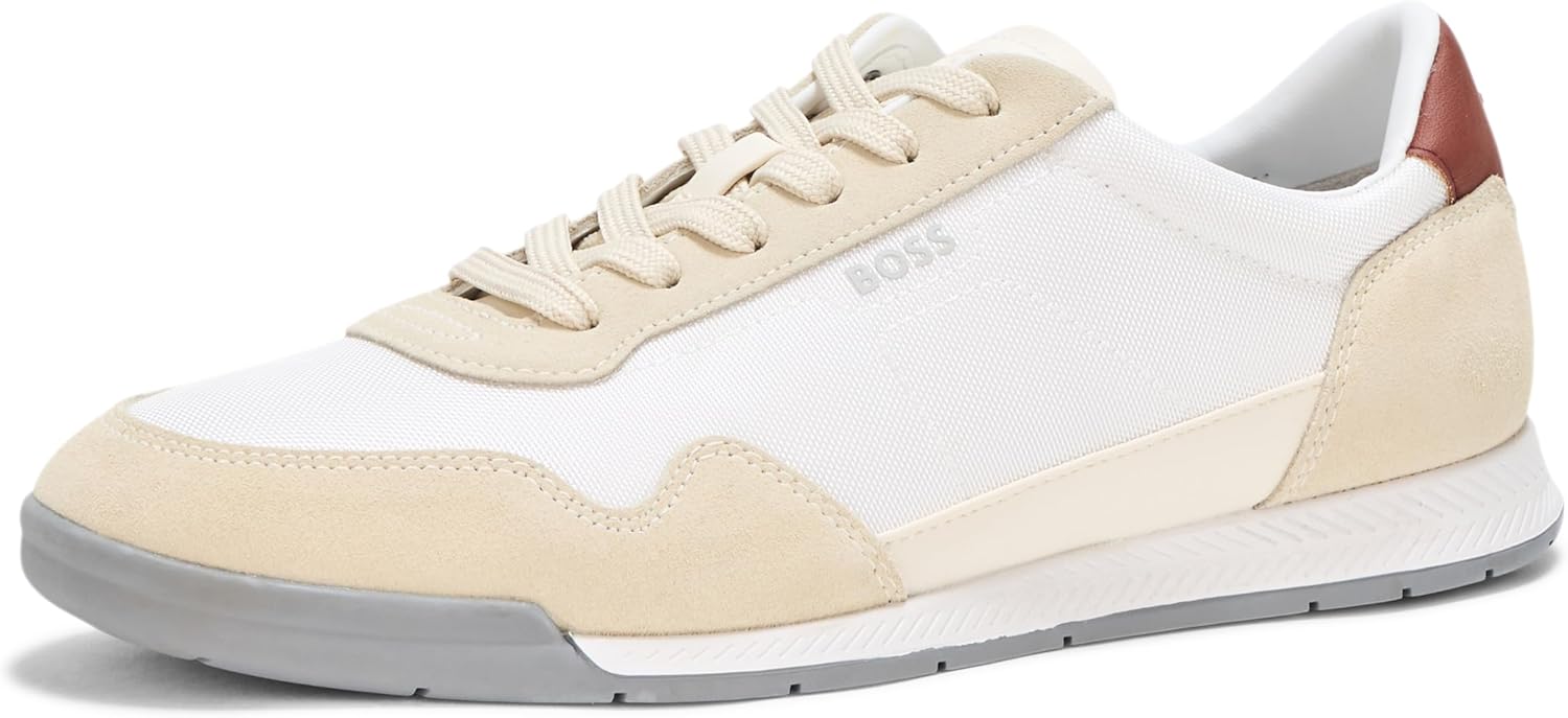 BOSS Women's Leather Mix Low Top Sneaker