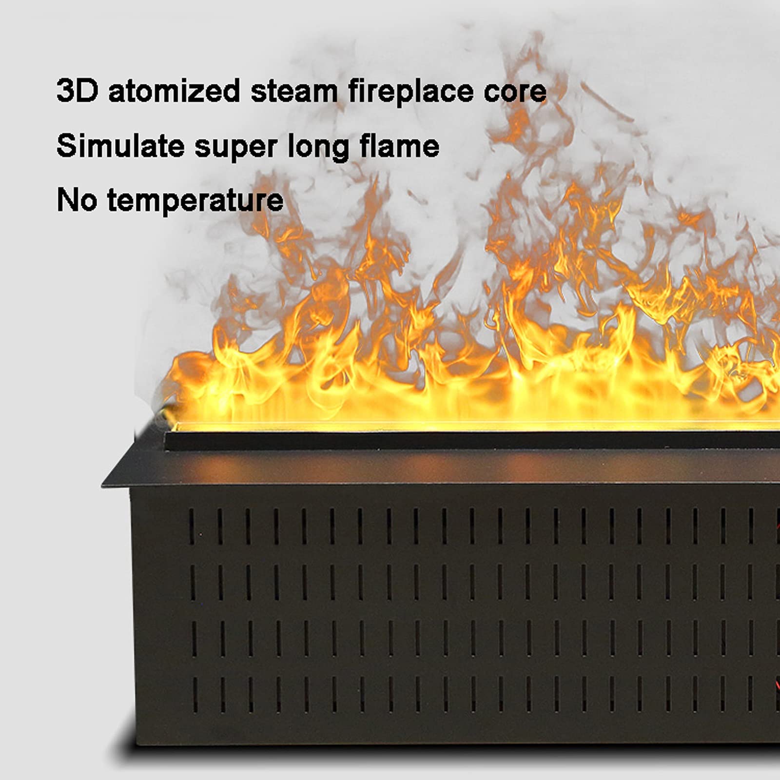 Caminetto Elettrico 39 pollici da incasso ad incasso Effetti a fiamma 3D, fiamma regolabile e sistema di protezione della sicurezza del sistema di protezione decorativo Telecomando e pulsante Dual ope