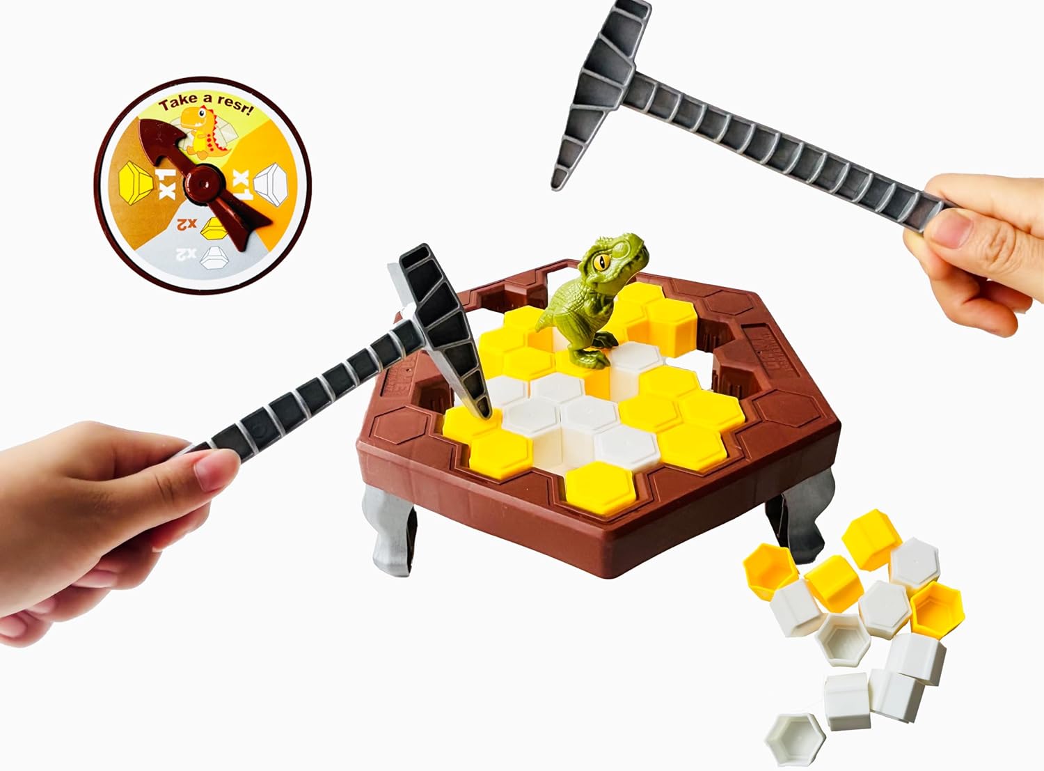 Save Dinosaur Break Ice Board Game for Kids Ages 4-8 - Dinosaur Trap Ice Breaker Table Game with Hammers and Spinner, Family Fun Puzzle Toy, STEM Gift for Boys and Girls