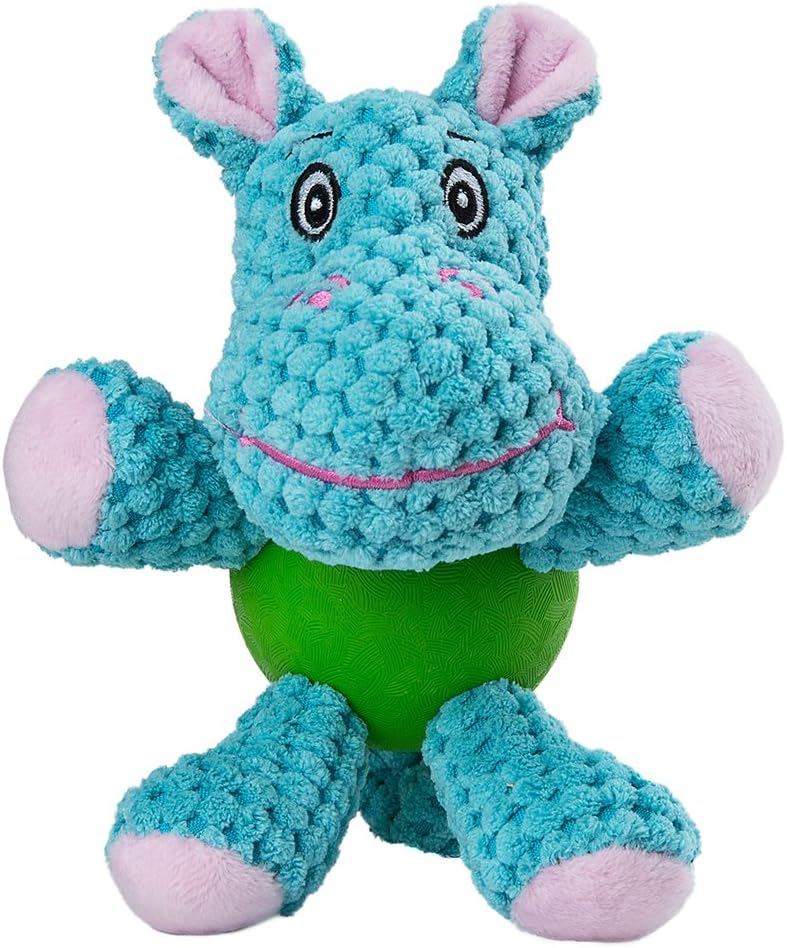 EEToys Puppy Squeaky Dog Toys with Rubber Ball Body for Small Dogs Keep