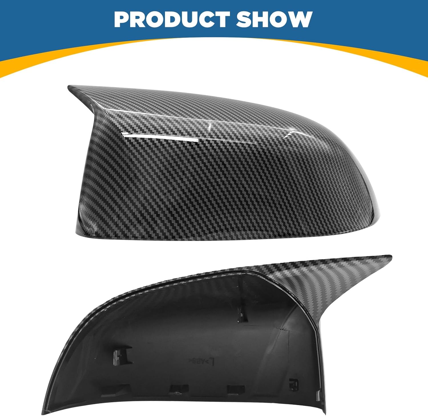 TOPUS Side Mirror Cover Caps for BMW X3 G01 X4 G02 X5 G05 X7 G07 2019-2025 X6 G06 2020-2025, M Style Exterior Reverse RearView Mirror Housing 51168496623 51168496624 Driver and Passenger Carbon Fiber