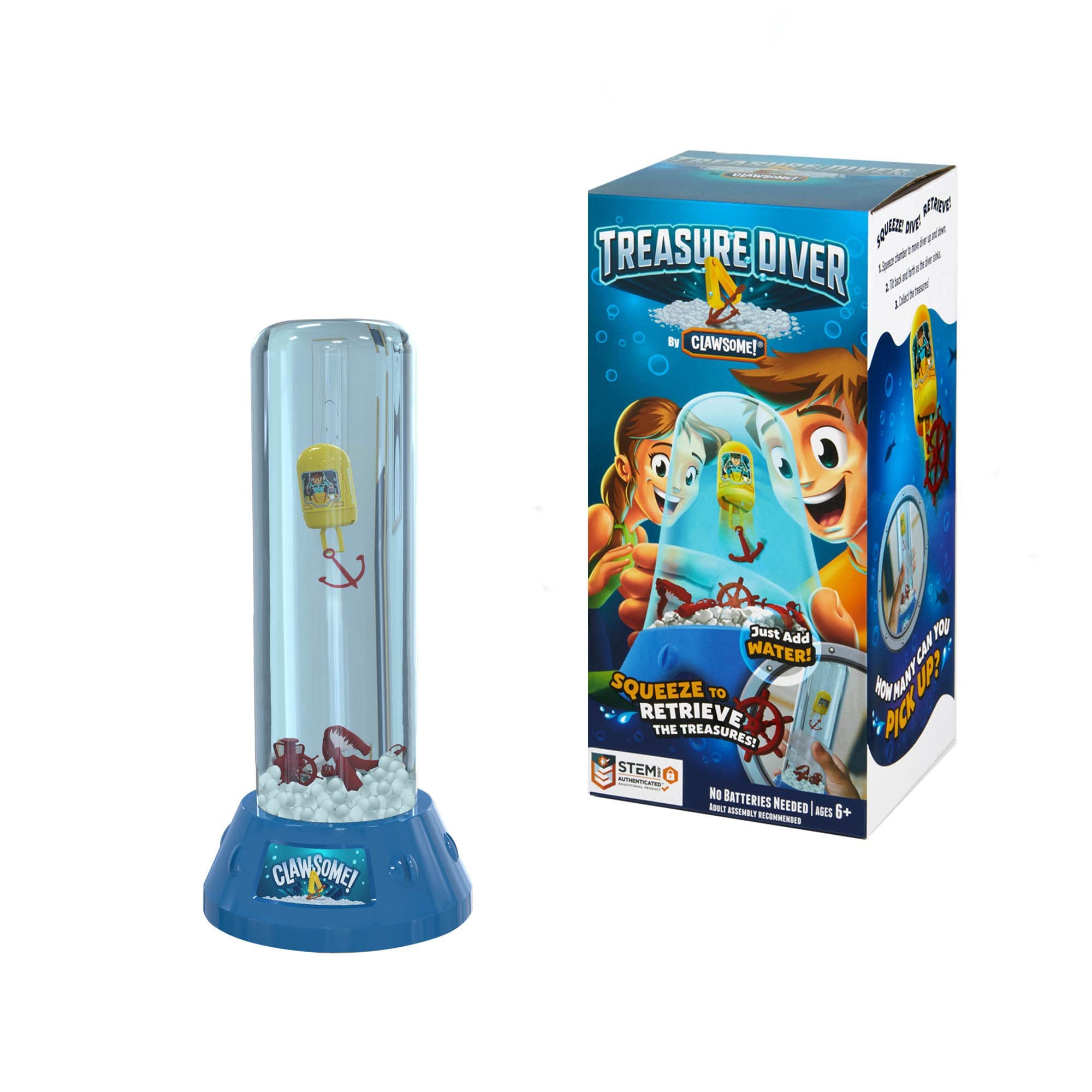 Treasure Diver Handheld Water Game | Retro Mini Sea Diving STEM Toys for Adults, Girls & Boys Ages 6-12