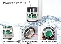 Vista 3 de Válvula de descarga de inodoro para orificio de descarga de 3 pulgadas, kit de repuesto de inodoro de una pieza, válvula de tanque de inodoro apta