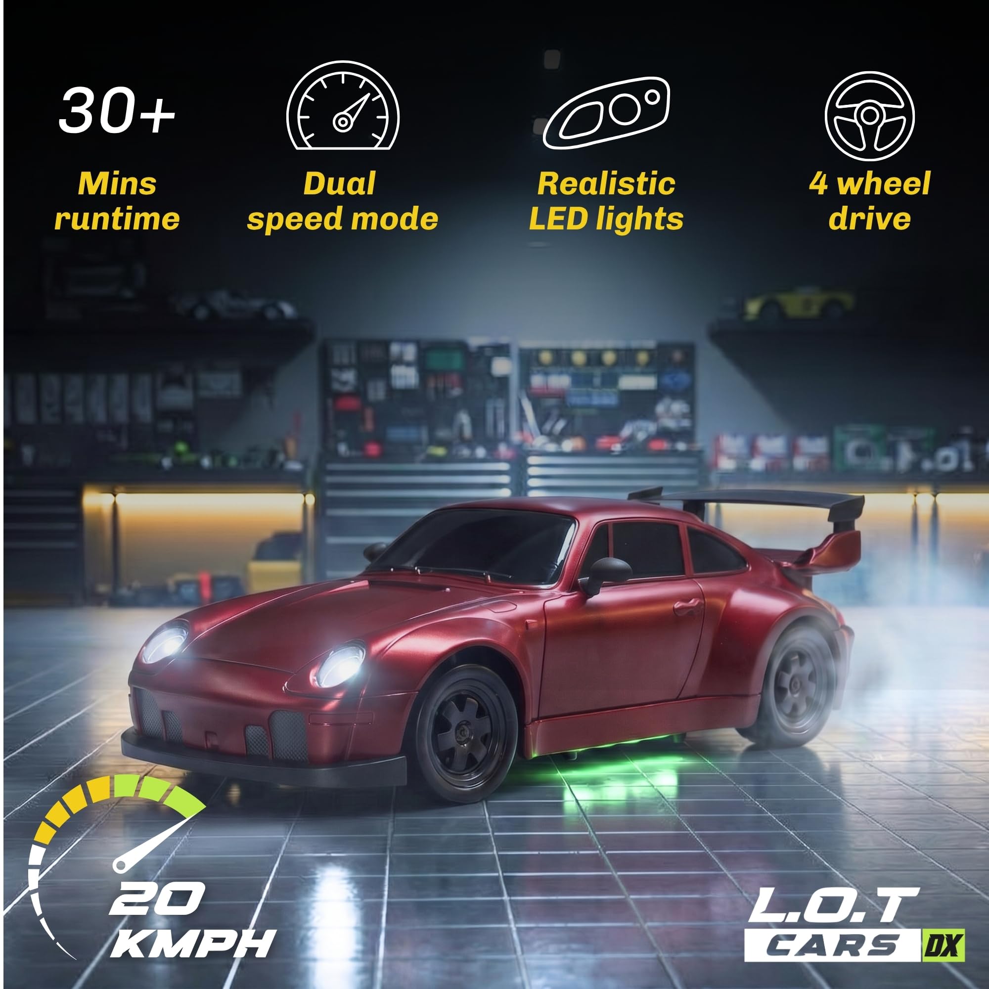L.O.T TOYS Flare RC Drift Car - 2.4Ghz Remote Control -3