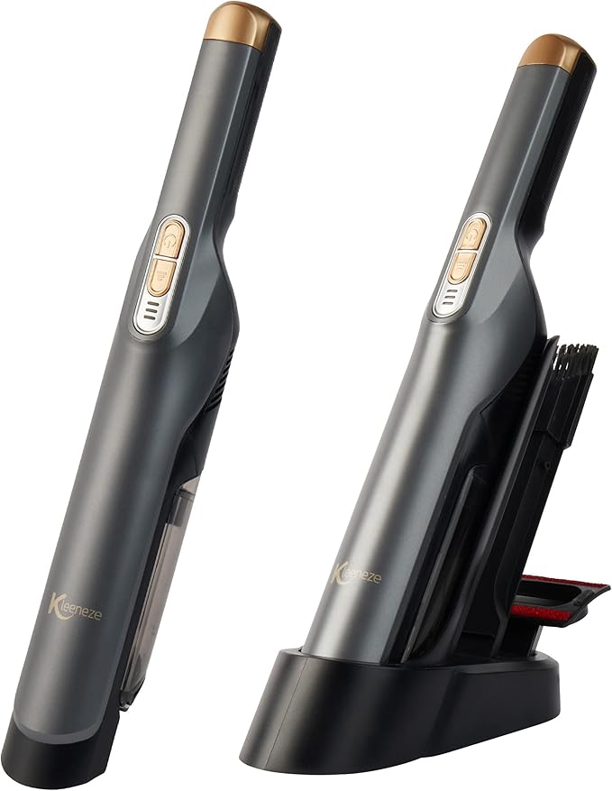 Kleeneze KL01479 Cordless Handheld Vacuum Includes Crevice/Brush Tool, Rechargeable Storage