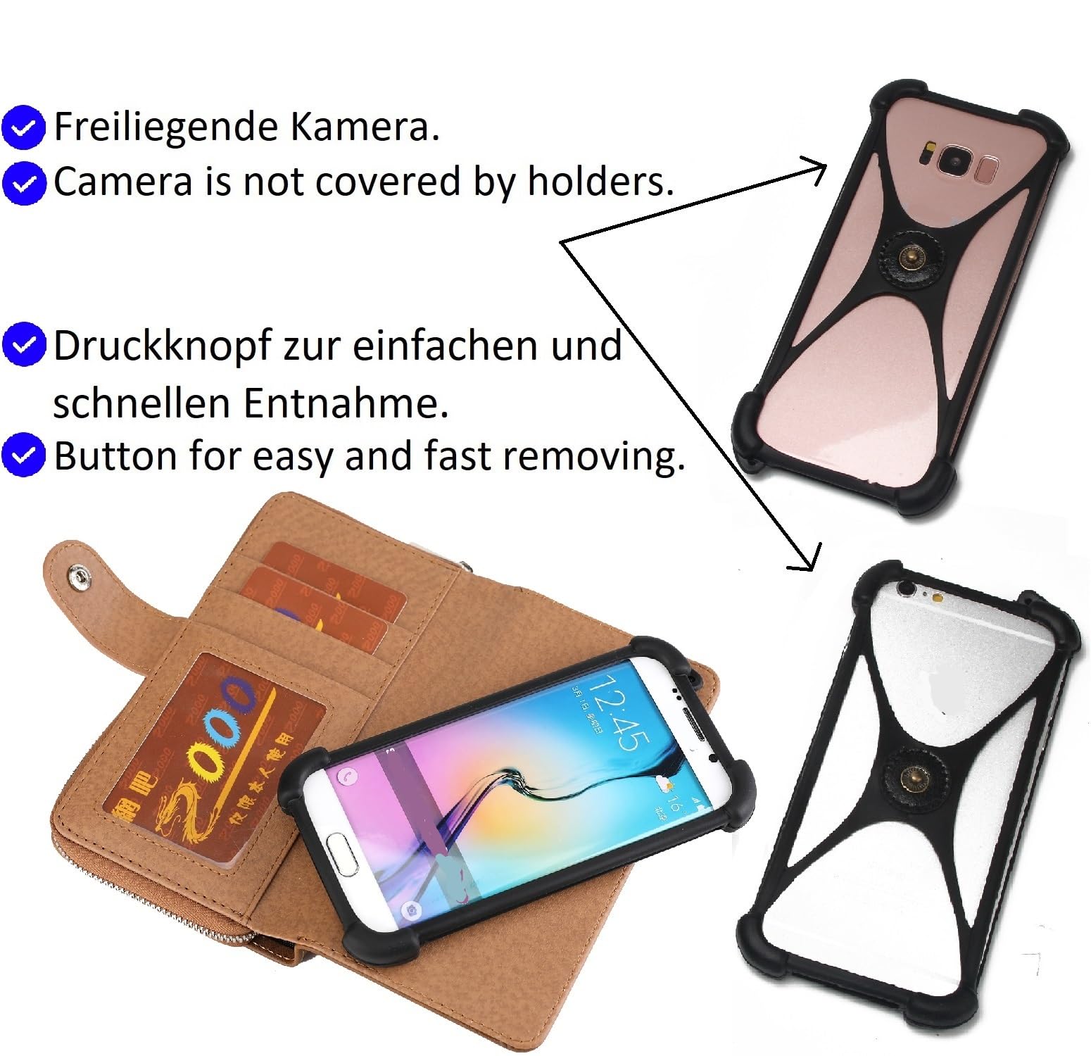 K-S-Trade 2in1 Étui Portefeuille pour Téléphone Portable Compatible avec Wiko Y81 + écouteurs Housse De Protection Pare-Chocs Coque Bookstyle Brown (1x)