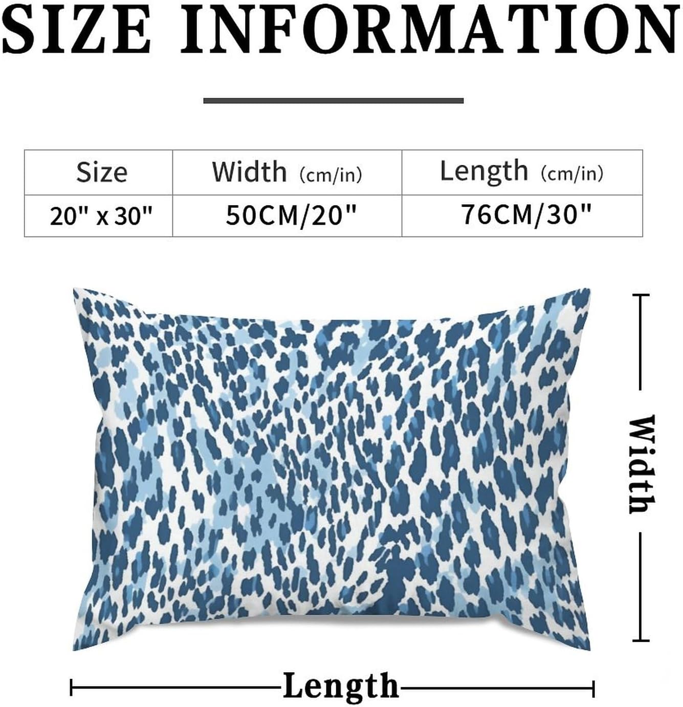 Blue Leopard Throw Pillow Cover Set of 2 Ethnic Style Lumbar Pillowcases 20x30in Decorative Pillow Home Cotton Linen Culture Square Cushion Cover for Couch Sofa Farmhouse Decor