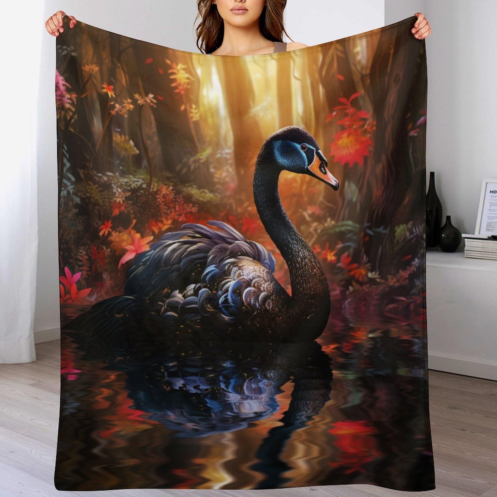 Couverture en cygne chaud couverture en polaire flannel légères pour voyager