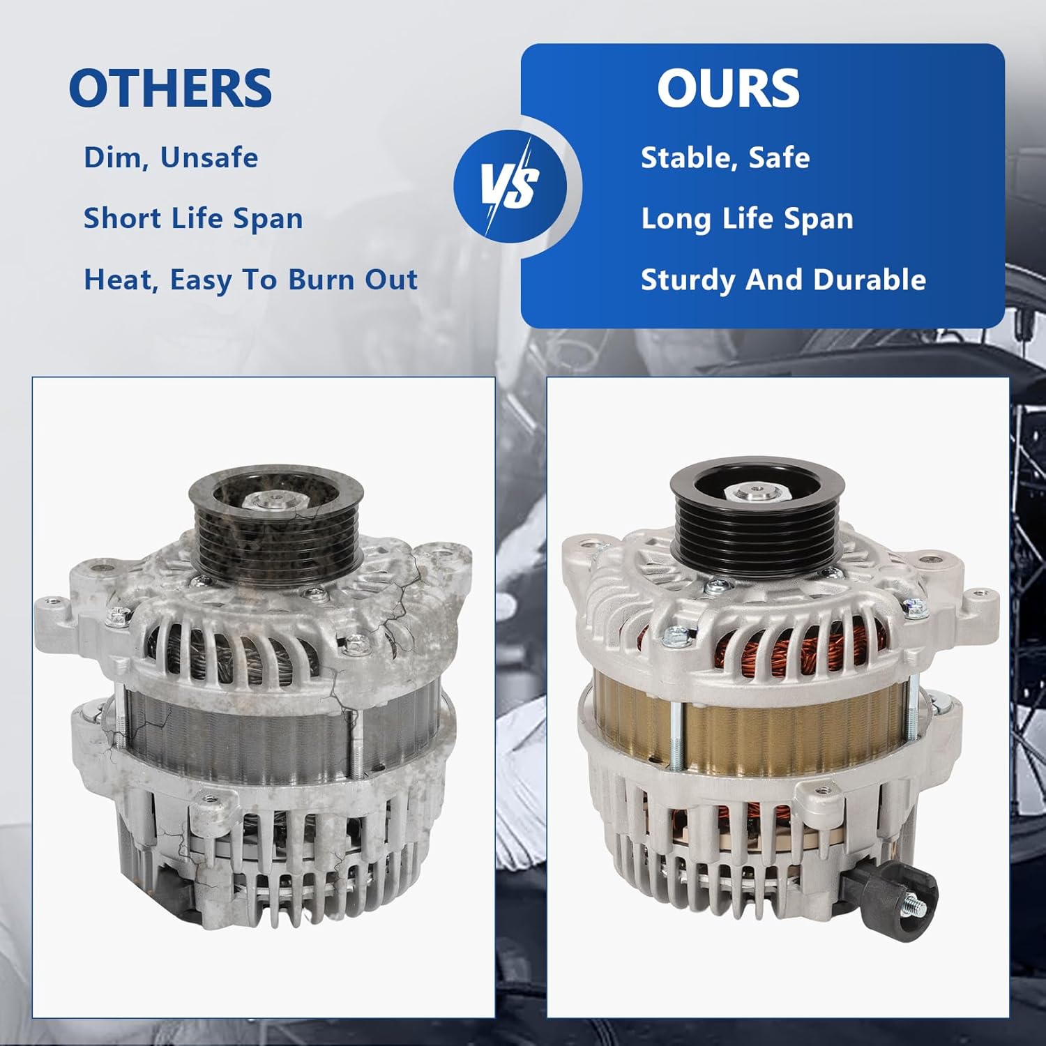 Alternator Compatible Civic 2012-2015 1.8L, Quality and After-sales Service HR-V 2016-2018 1.8L, Acura ILX 2013-2015 2.0L Replaces 11537 31100R1AA01 95Amp 12V 6-Groove Pulley Clockwise