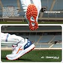 Hundred Mens Terrafield Cricket Shoes | Terraspike Rubber Studs | Embedded Support Plate for Stability | Lightweight & Durable | Ideal for Turf, Ground & Hard Surfaces (White/Orange/Navy ; UK 8) gallery image