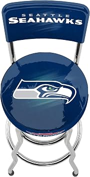 ARCADE1UP NFL Blitz High Back Stool with Adjustable Height and Swiveling Padded Seat Seattle Seahawks