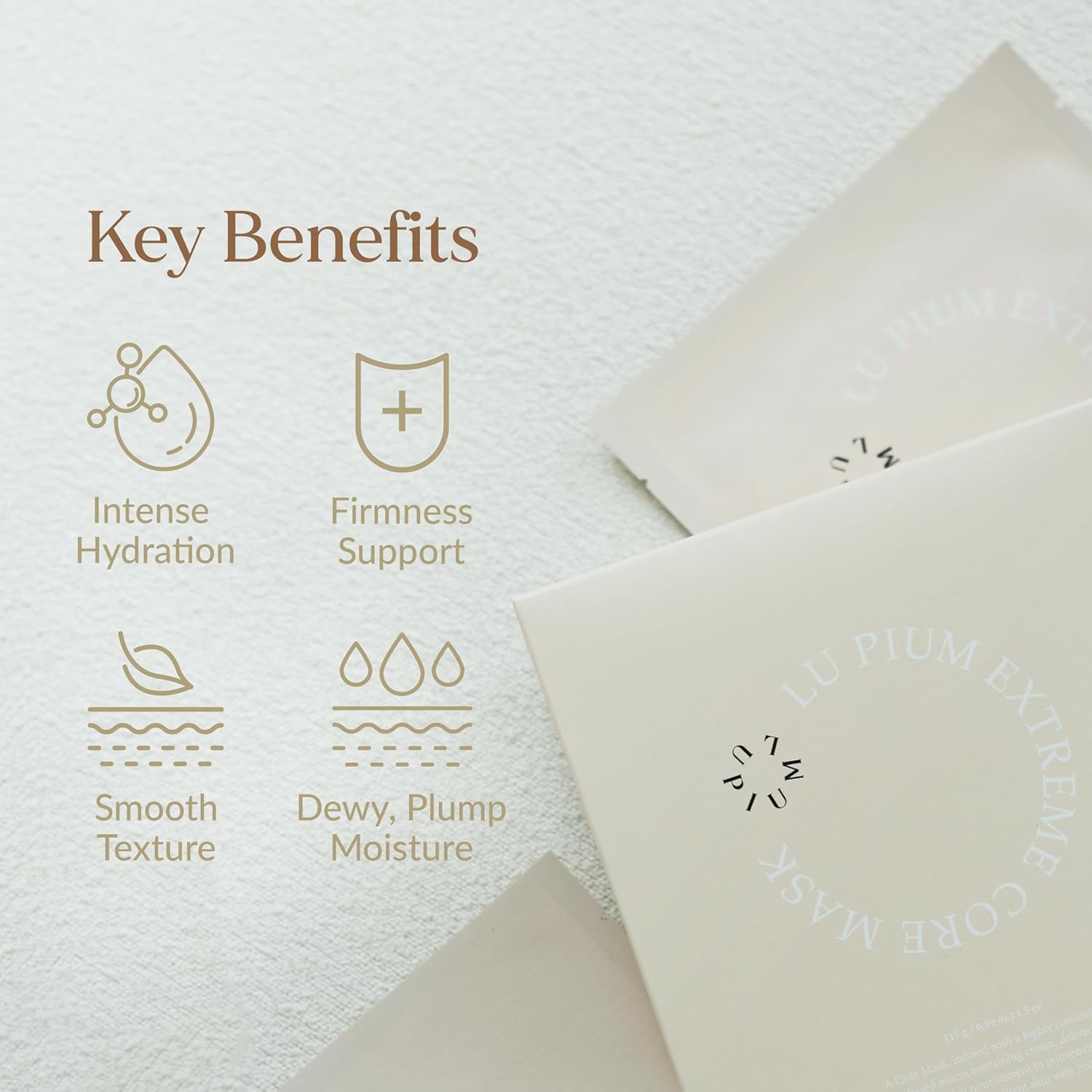 LU'PIUM Extreme Core Mask - Vegan Phytomucin, Collagen & Peptides, Hydrating & Firming Ampoule Sheet Mask, Glass Skin Glow, Korean Skincare (5ea)