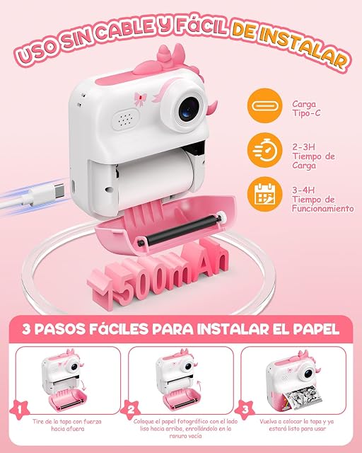 Foto 7 de 8 de ElecMoga Camara Fotos Infantil Instantanea, 2.4'' HD 1080P Camara Digital
