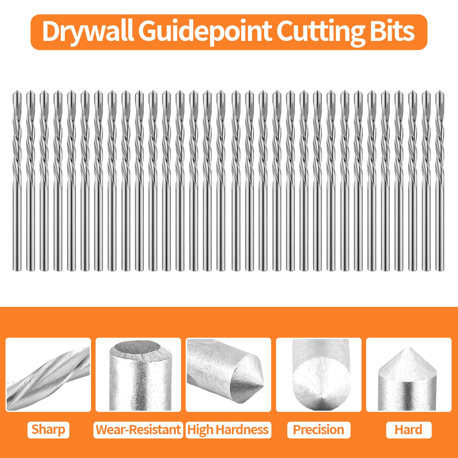 Drywall Routing Bit Snapklik.com : 60 Pcs Drywall Router Bits - 1/8 Inch Guide Point ...
