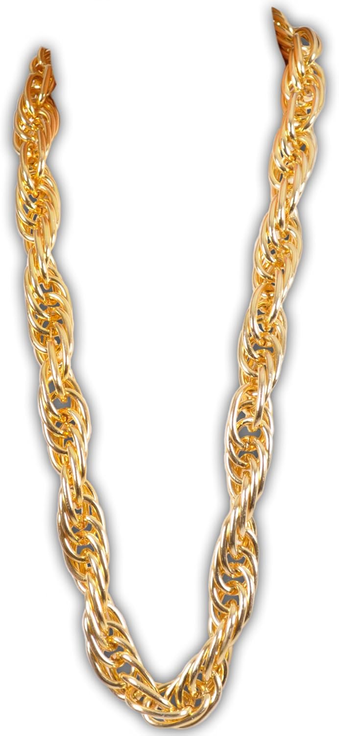 Arsimus 40-Inch Heavy Gold-Tone Dookie Chain for 80s and 90s Rapper Costume - Image 4