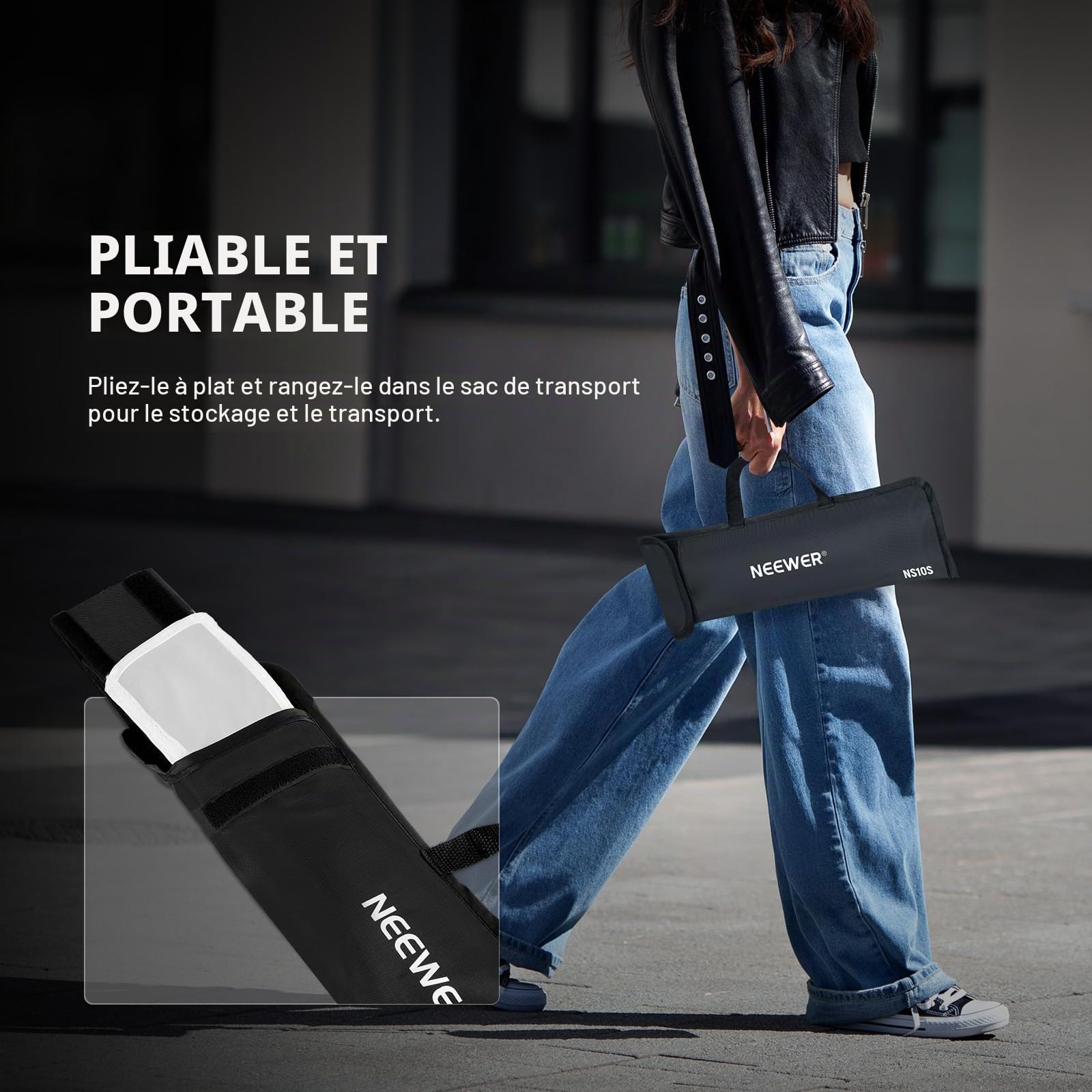 NEEWER Kit de Diffuseur de Lumière LED pour Bâton Lumineux LED RGB TL120C, Diffuseur de Bande de Tube LED avec Grille en Nid d'abeille, Sac de Transport, Attaches Tactiles pour Photos, Vidéos, NS10S