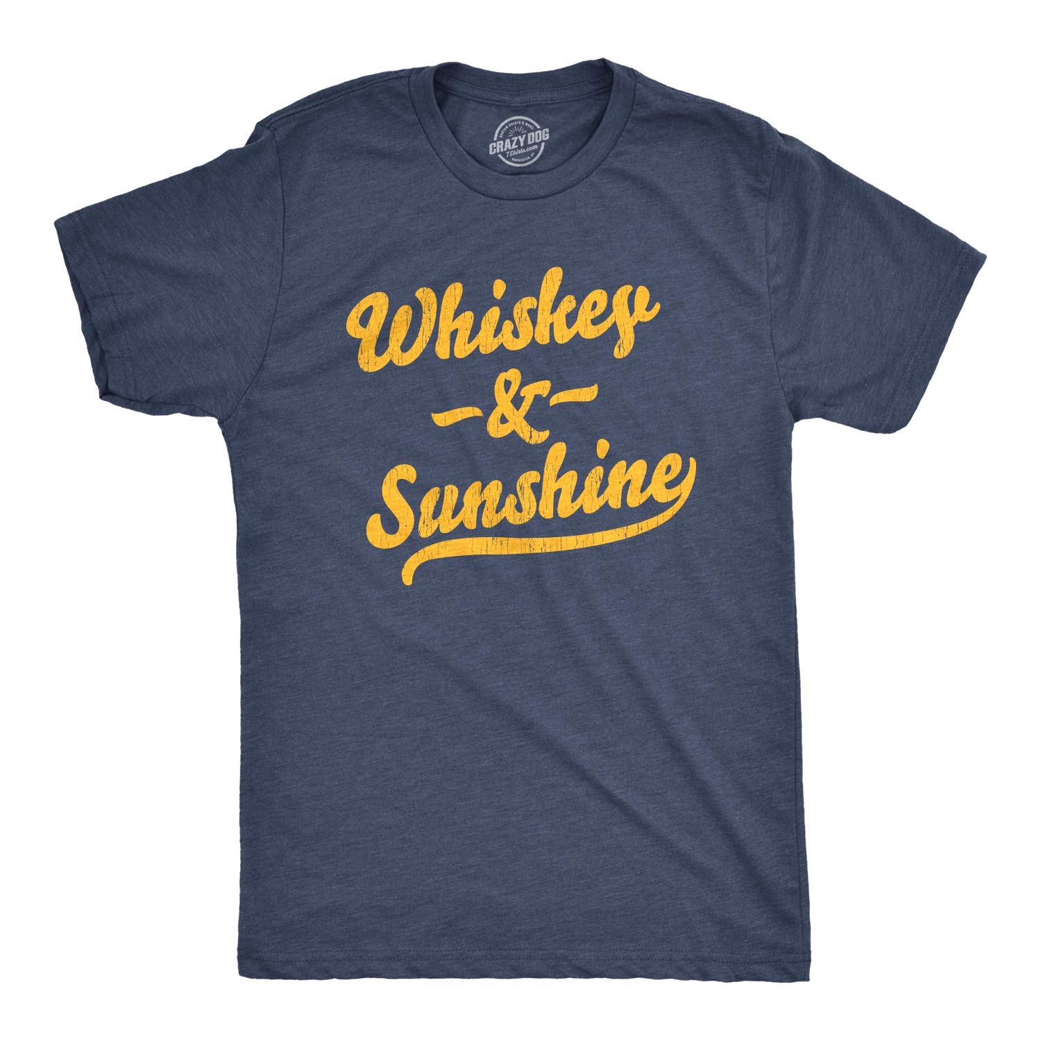 Crazy Dog T-ShirtsMens Whiskey and Sunshine Tshirt Funny Summer Drinking Tee