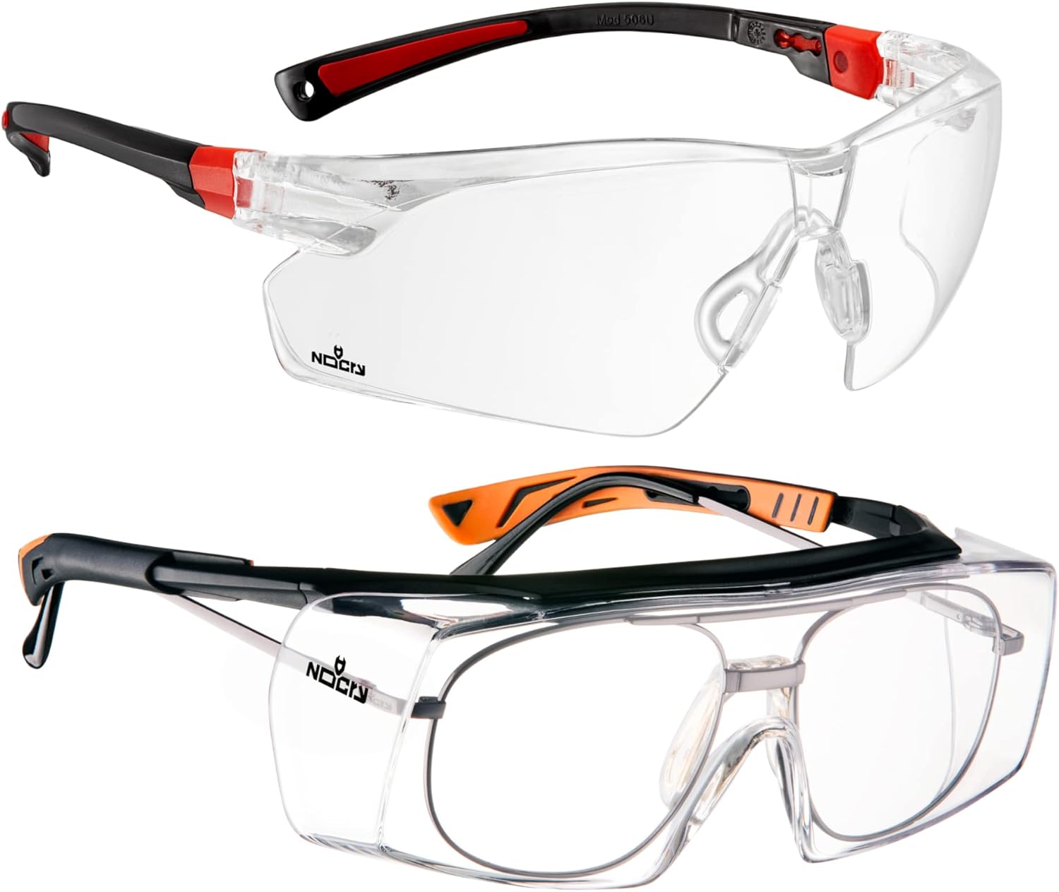 NoCry Safety Glasses with Clear Anti Fog Scratch Resistant, UV Protection Safety Glasses That Fit Over Your Prescription Eyewear; Clear Anti-Scratch Lenses; UV400 Protection; ANSI Z87