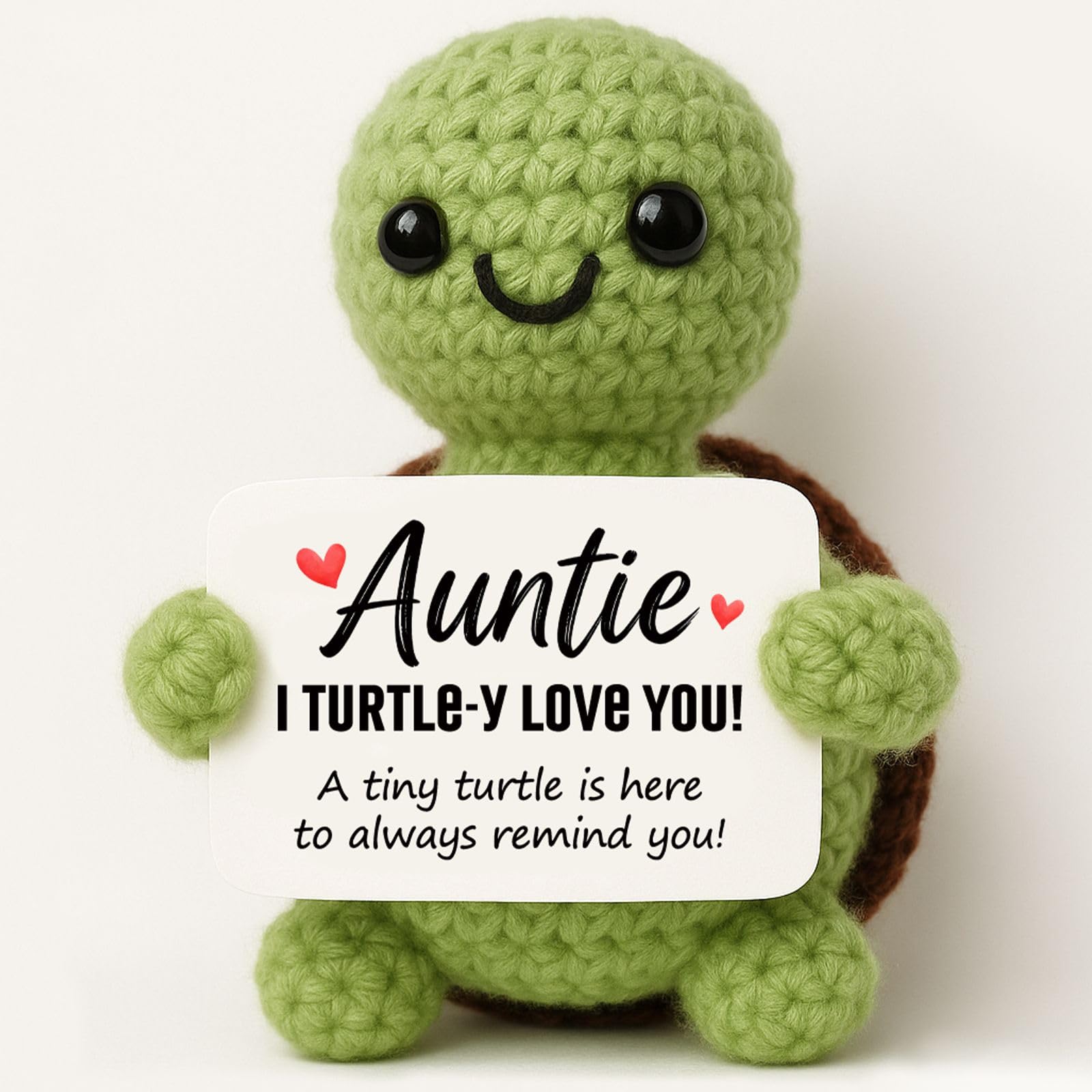Tixlux Positive Turtle Gifts for Auntie, Handmade Crochet Cute Turtle, Good Luck | Emotional Support | Get Well Soon | Encouragement | Birthday Gifts for Women