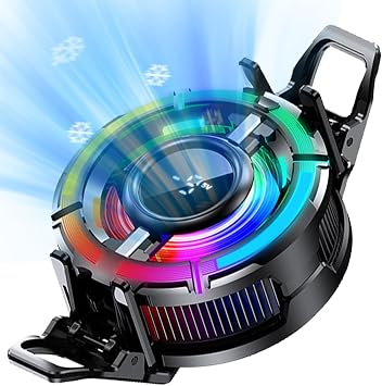 Phone Cooler MEMO CX15 Magnetic Wireless Charging Back Clip | 61.5x111x36mm AI for and Live Streaming | Rapid Cooling Fan for Flat-Back Smartphones | RGB Lightweight ABS & Metal Heat