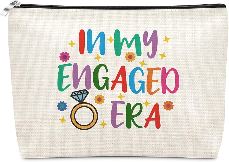 Necessaire de maquiagem Sazuwu com estampa de letras, zíper e forro resistente à água, QZGUSBAG03818