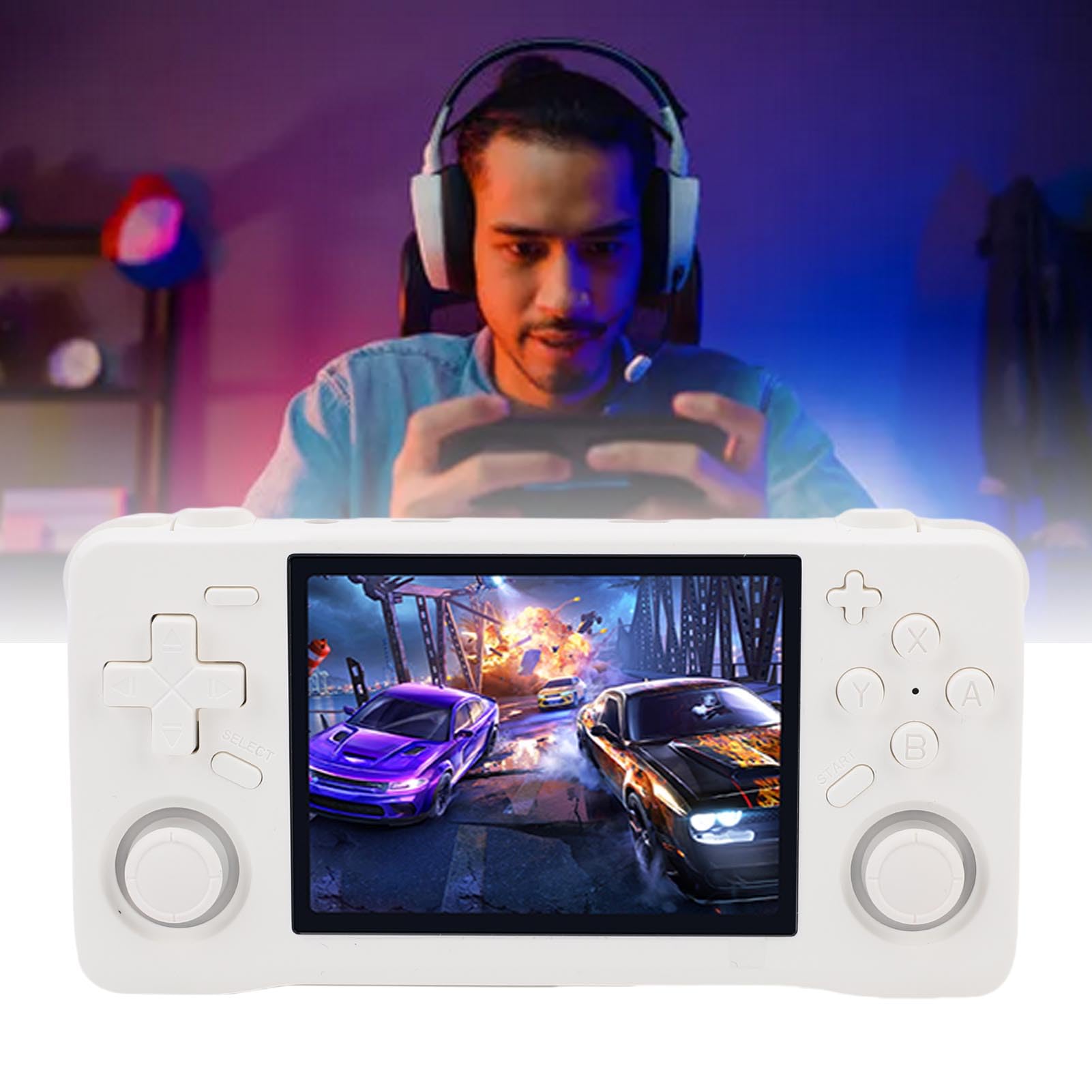 SUNGOOYUE Consola de Juegos Retro de 3,5 Pulgadas, Múltiples Emuladores Admiten Reproductor de Juegos Portátil para Jugadores en Movimiento (128GB)