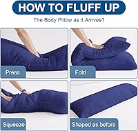 Vista 4 de DOWNCOOL Relleno de almohada de cuerpo grande - Almohada transpirable de cuerpo completo para dormir de lado - Almohada de cama larga y suave