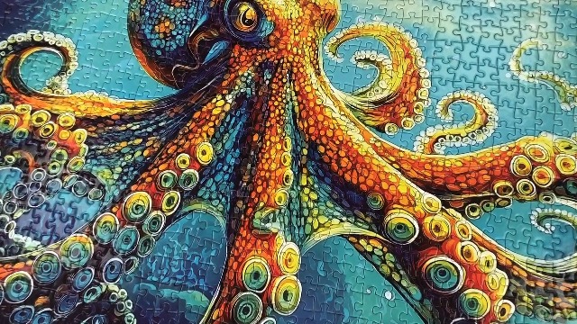 Amazon.com: MINIWAN 1000 Piece Jigsaw Puzzle - Colorful Octopus