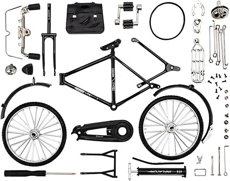 VALINK DIY Bicycled Model kit, Bike Model DIY, Mini Retro Style, Retro Classic Metal Art Bike Model Black