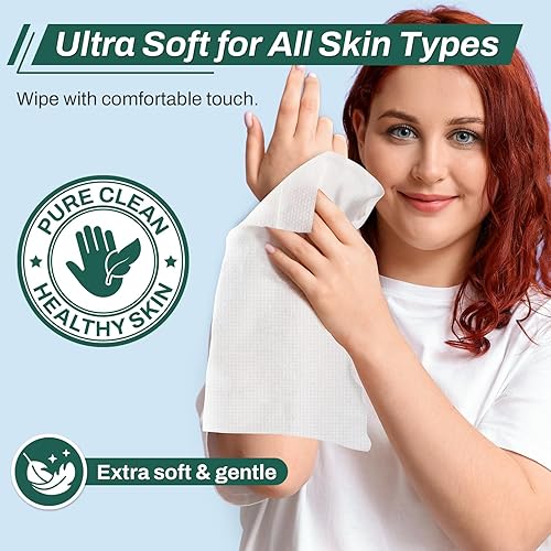 Miniatura 3 de Toallitas para adultos mayores de 8 x 12 pulgadas, extra grandes, para incontinencia y limpieza, toallitas desechables para baño de ancianos, sin