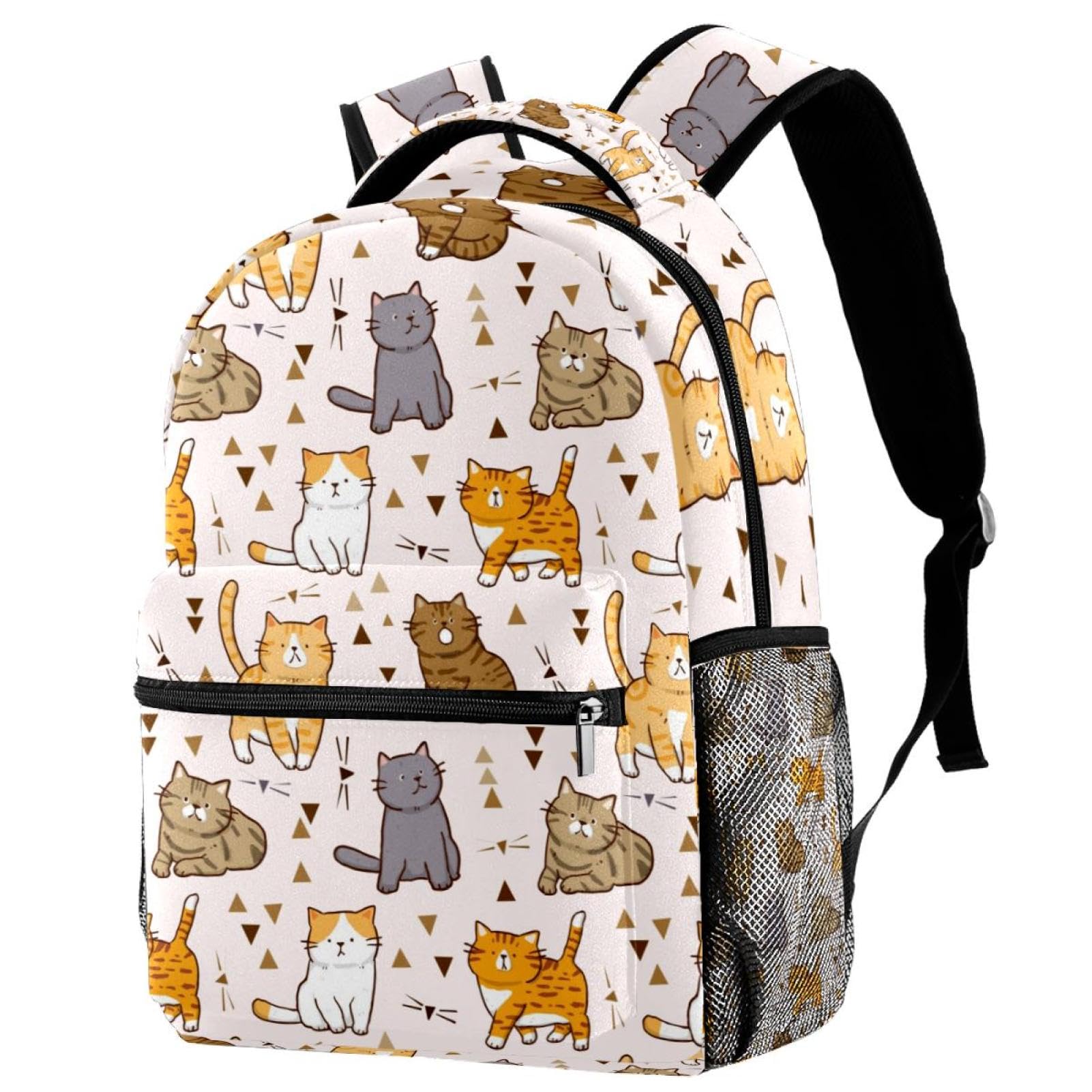 Sac à dos chat multicolore idéal pour le collège et les sorties d'adolescents