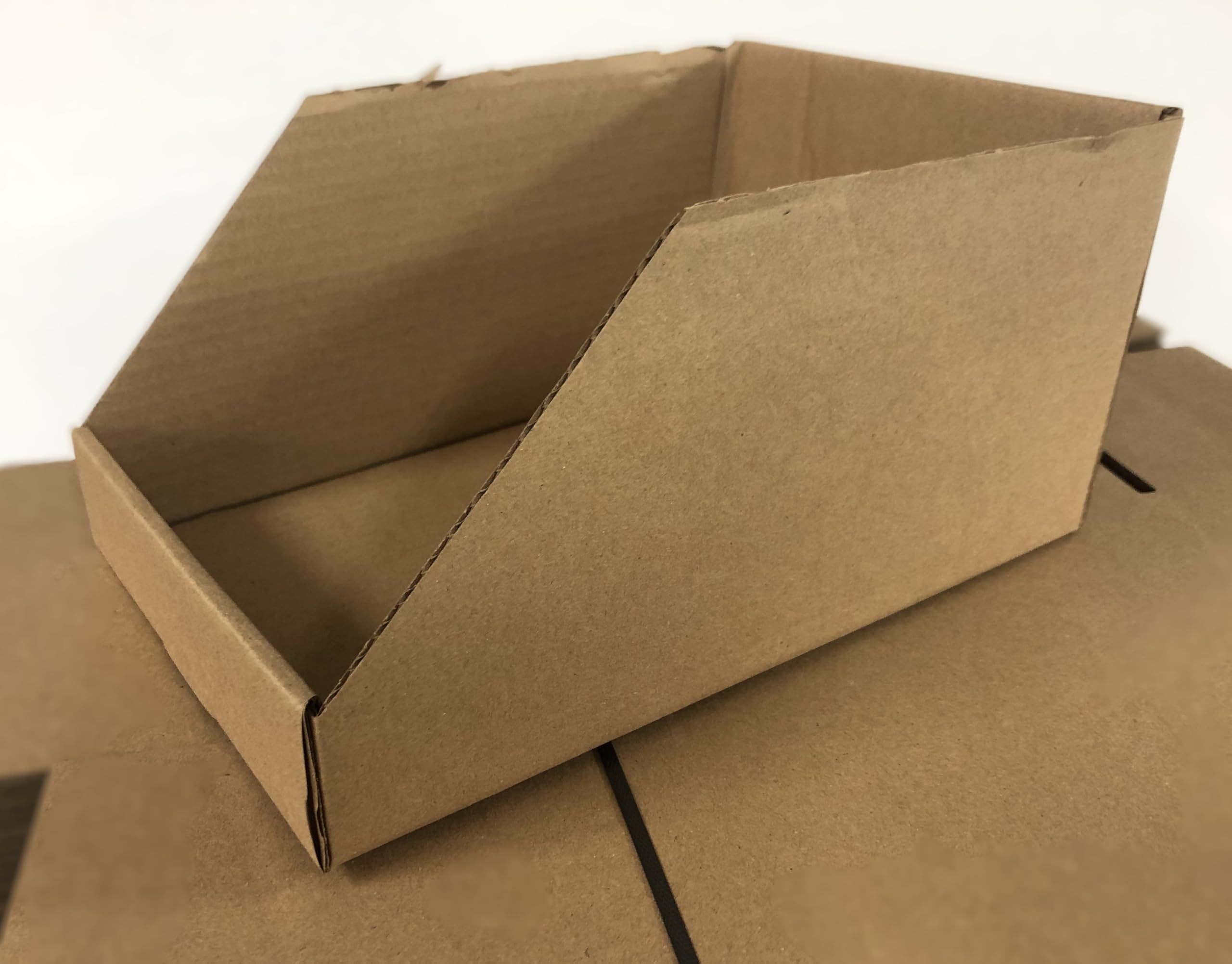 Pack de 50 bacs de stockage à bec en carton , 300x200x150 mm, couleur marron