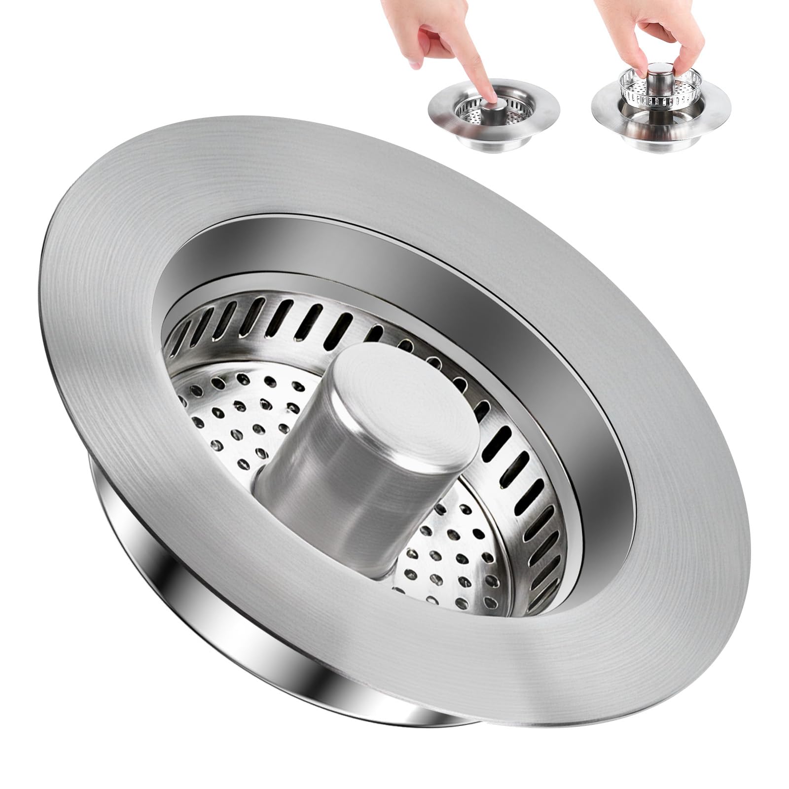 Filtro Di Scarico Per Lavello Da Cucina 3 In 1 YAHENLI - In Acciaio Inox 304 E Ottone, Pop-up Anti-intasamento E Anti-odori - 2