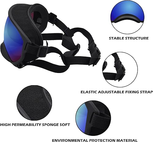 Miniatura 4 de Gafas de sol grandes para perros con correa ajustable, protección UV, gafas de sol para perros y cachorros, adecuadas para anteojos de mascotas de