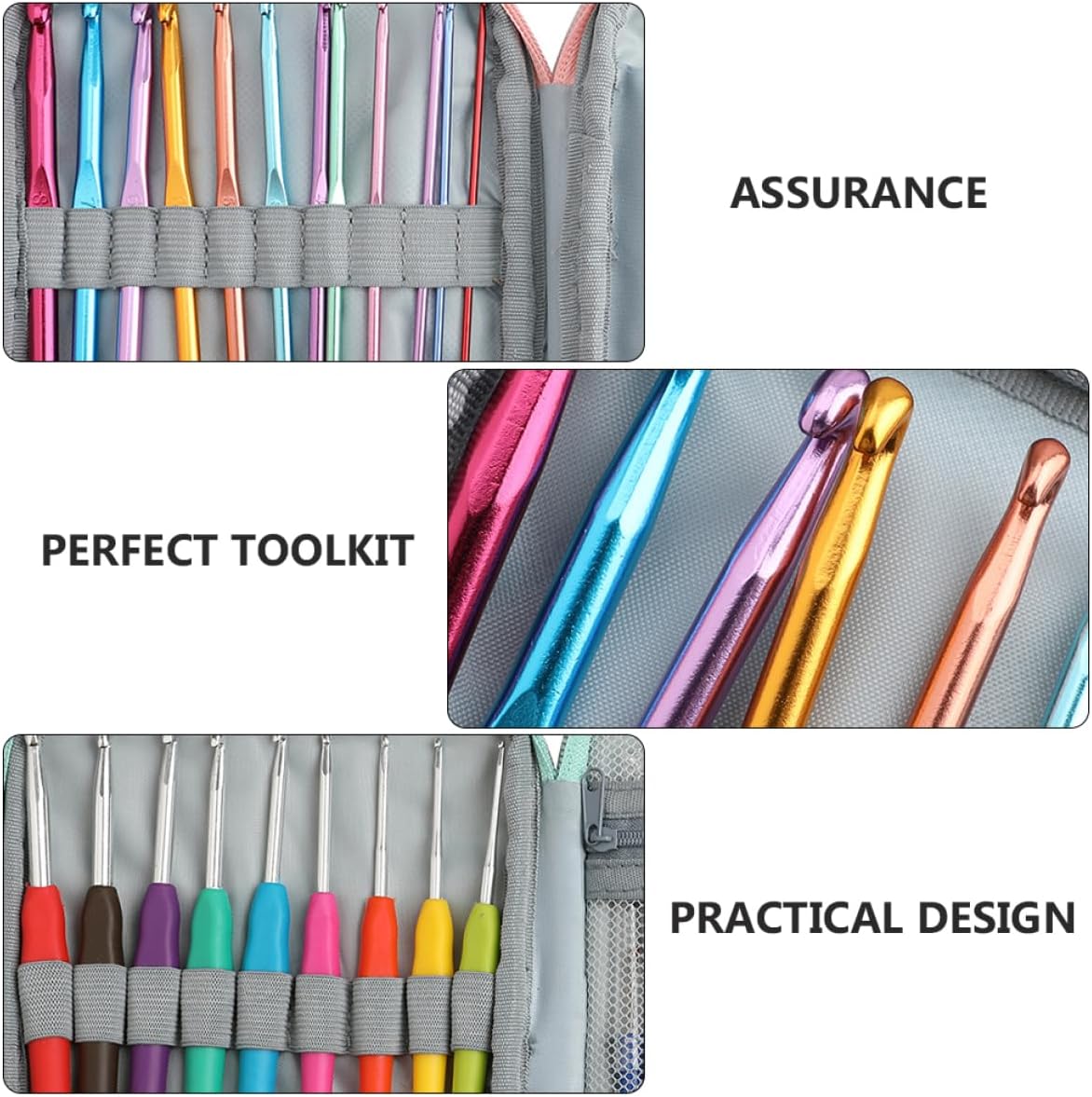 UTHCLO Knitting Supplies Weaving Hooks Stainless Steel Pink