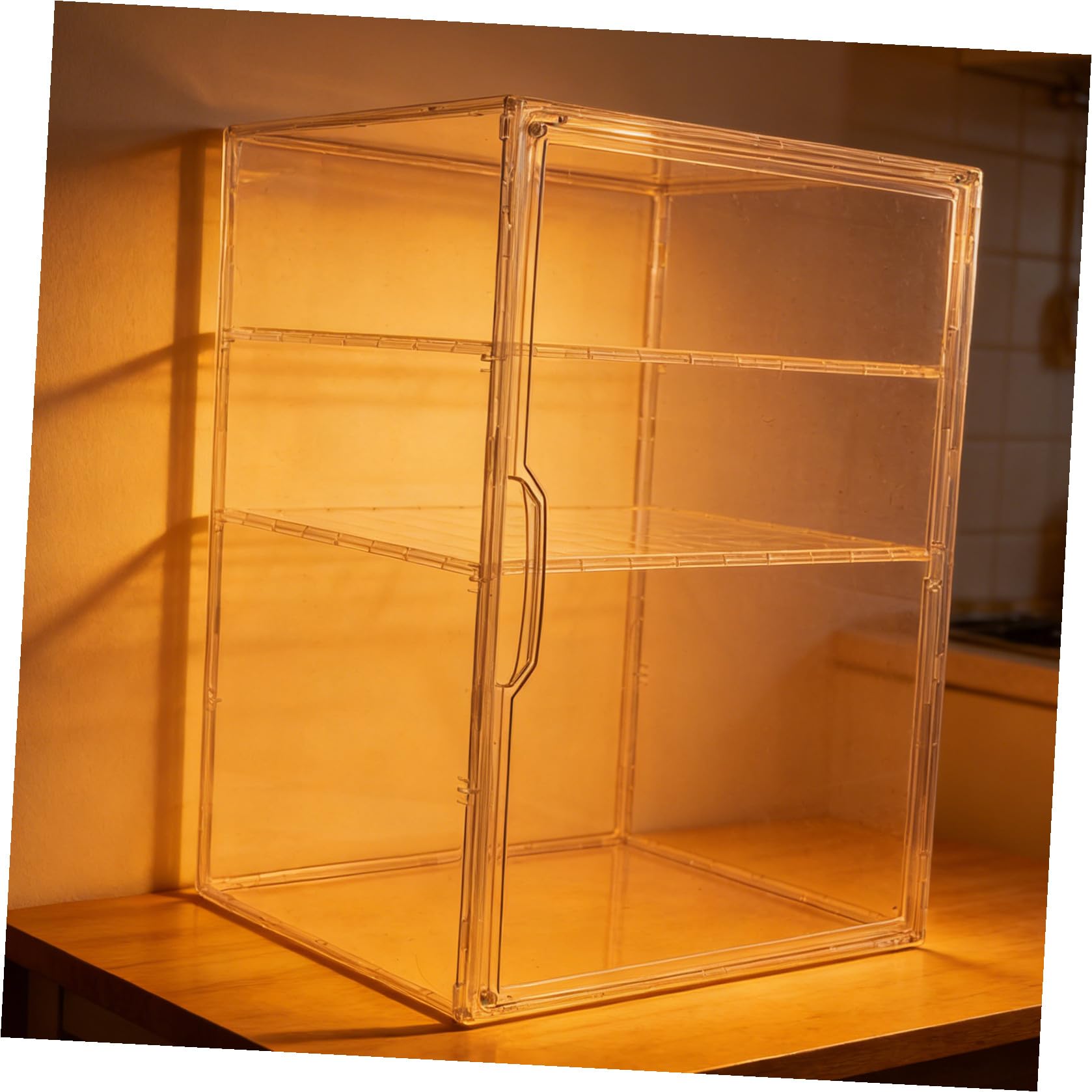 Babyflaschen und Magnetischer Tür Aufbewahrungsbox aus Acryl mit 3 Ebenen Verstellbaren Trennwänden zum Schutz vor Kratzern für Badezimmer und Kinderzimmer