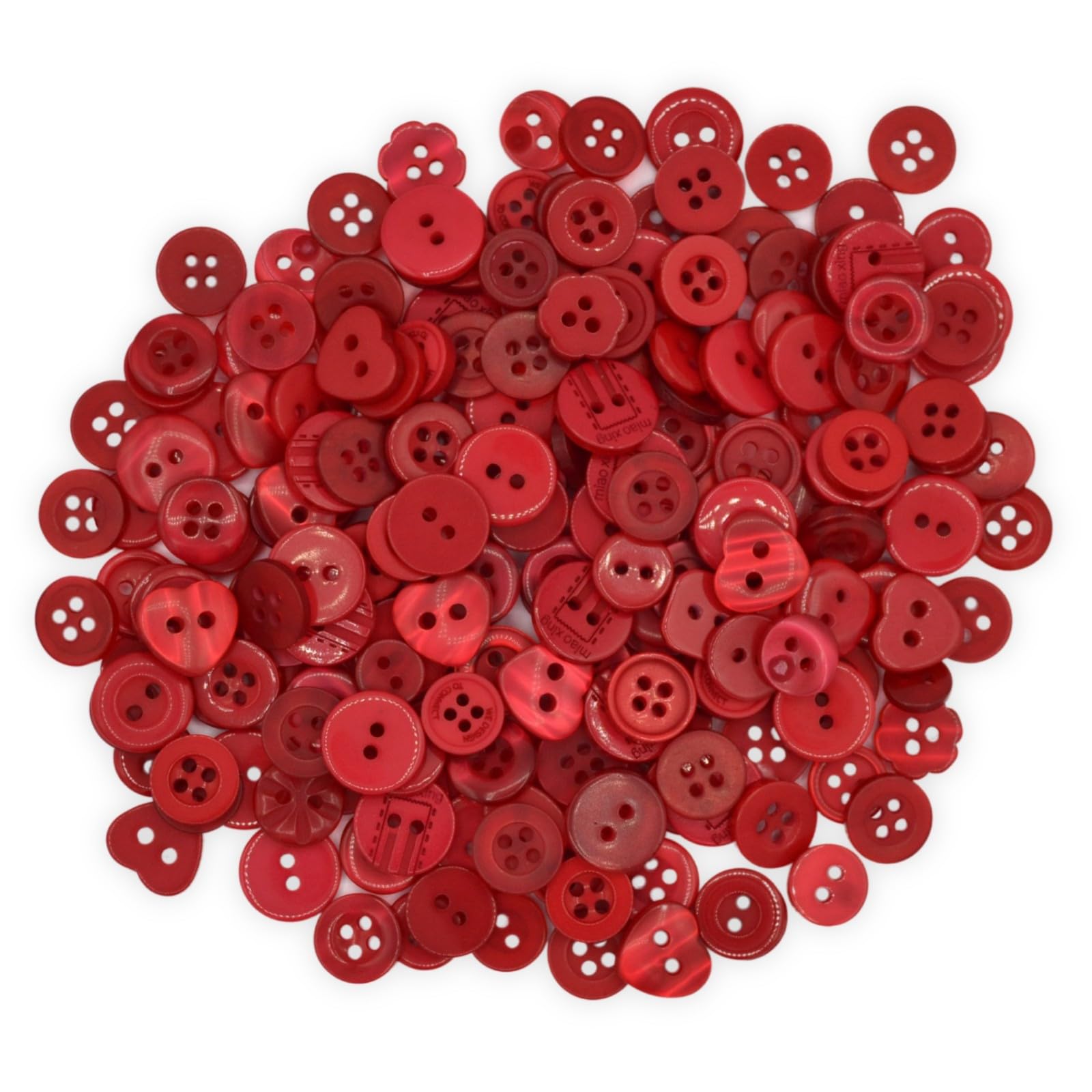 celloexpress Tiny Buttons - Single Colours Small Sizes Mini Crafts Sewing Card Embellishments (Red, Pack of 500g) — image 1
