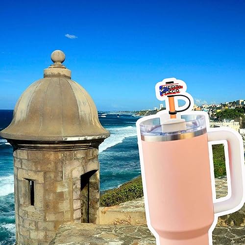 Miniatura 6 de 10 tapas de popote para copa Stanley, (Puerto Rico) de silicona compatible con vaso Stanley de 30 y 40 onzas con asa, cubiertas de punta de popote